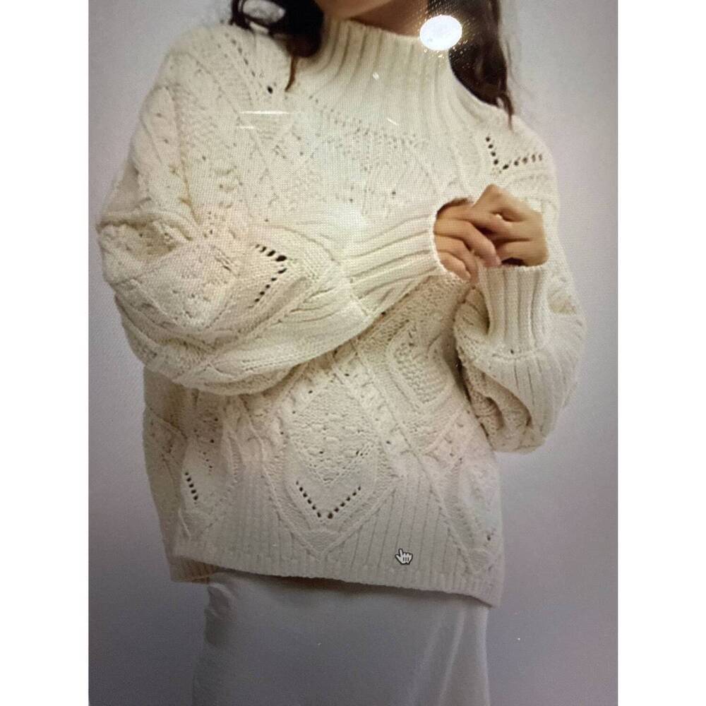 NEW FREE PEOPLE heart you oversize sweater in ivory